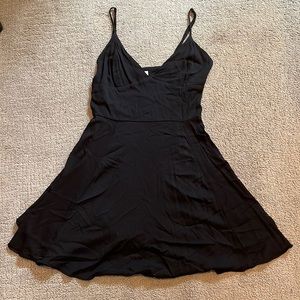 Black flowy mini dress